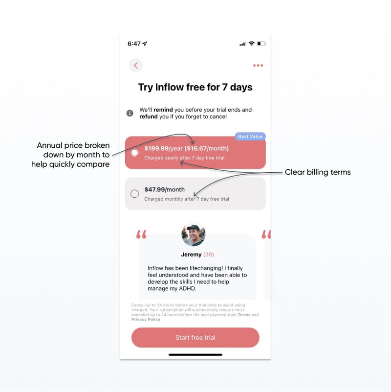 paywall product best practices for price and billing