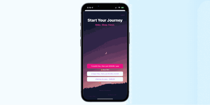 Serenity Now app paywall